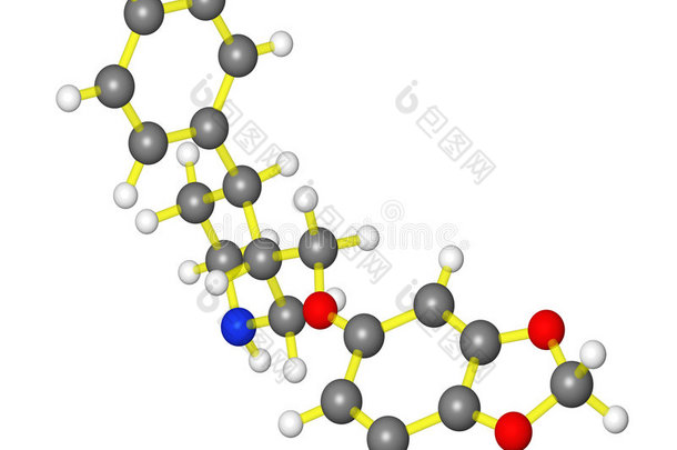 帕罗<strong>西</strong>汀的分子模型