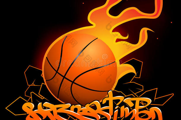 篮球涂鸦图片