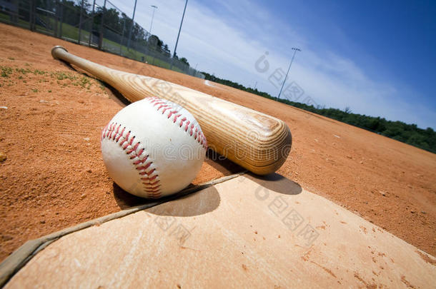 本垒打棒球和球棒