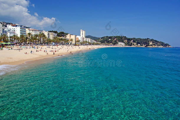 西班牙热带沙滩加泰罗尼亚西班牙地中海自然夏季旅游背景之旅