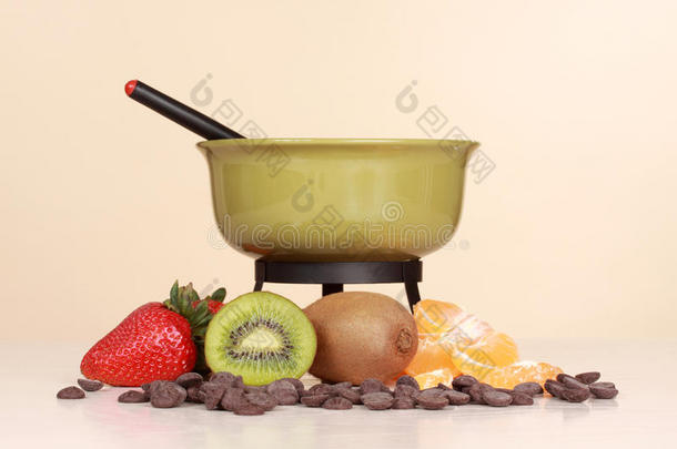 巧克力火锅和水果