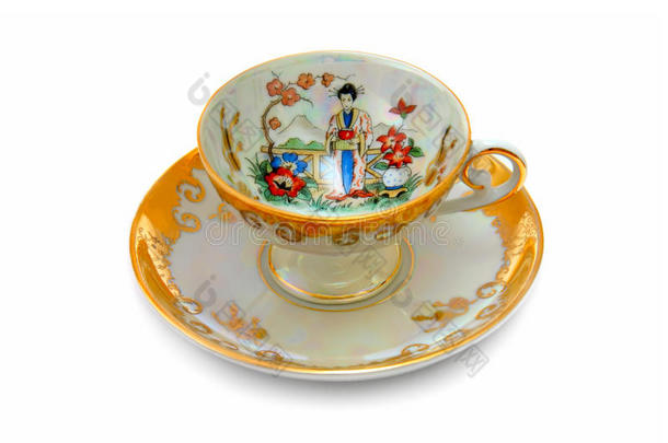 中国古代热茶或咖啡杯