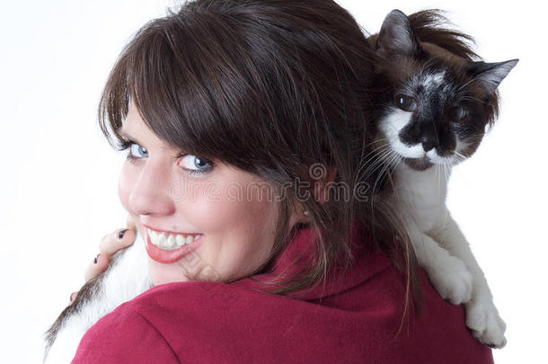 抱猫的年轻女子，与世隔绝