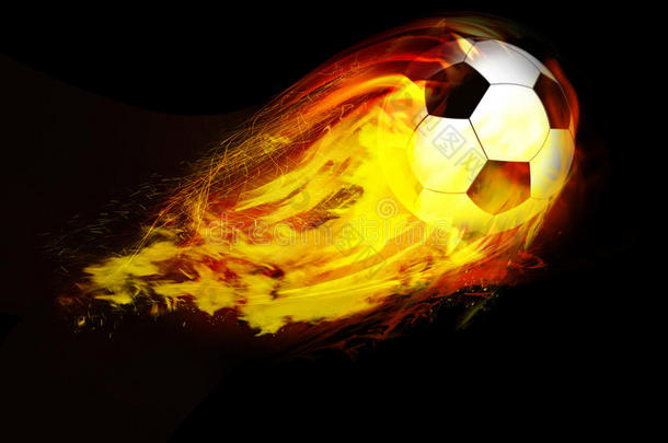 足球穿过火焰