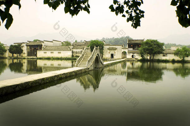 红村，中国古村落，月亮桥