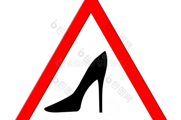 女鞋轮廓警示牌