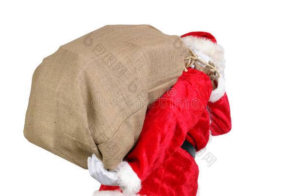 带大袋子的圣诞老人