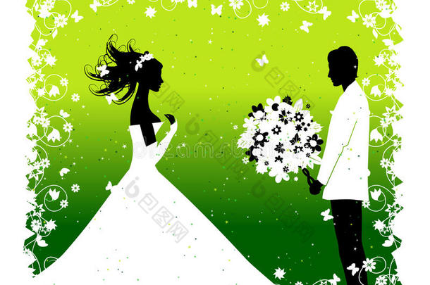 新娘。婚礼插画