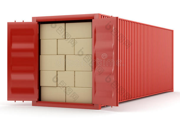 红色集装箱包装箱