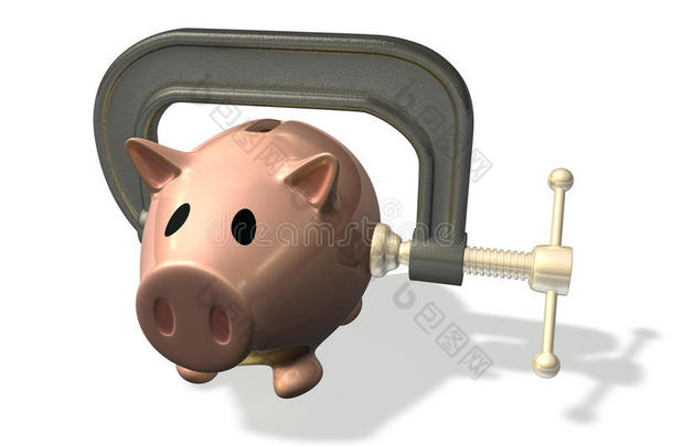 3d渲染猪银行信贷危机