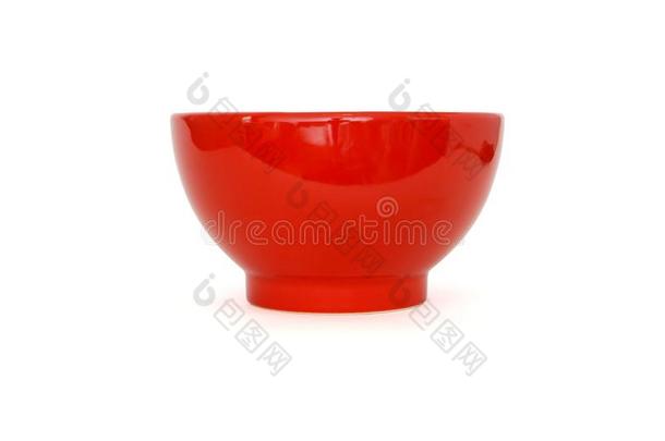 红瓷碗侧视图隔离