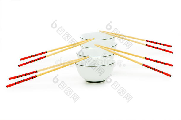 孤立的碗和<strong>筷子</strong>
