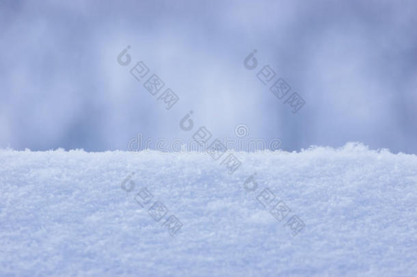 清新的雪纹理背景特写，大而细致的宏观图案，柔和的波克，水平