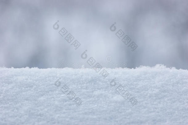 清新的雪<strong>纹理</strong>背景特写，大而<strong>细致</strong>的宏观图案，柔和的波克，水平