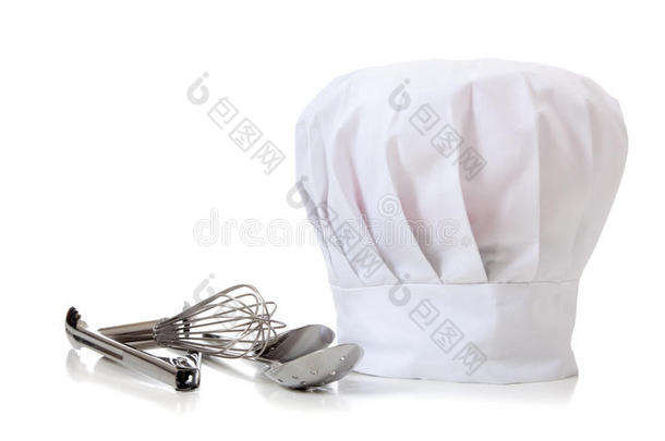 厨师帽和餐具