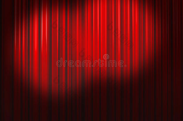 两个小斑点的深红色窗帘