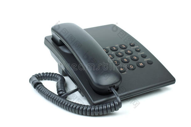 黑色办公电话与手机挂钩