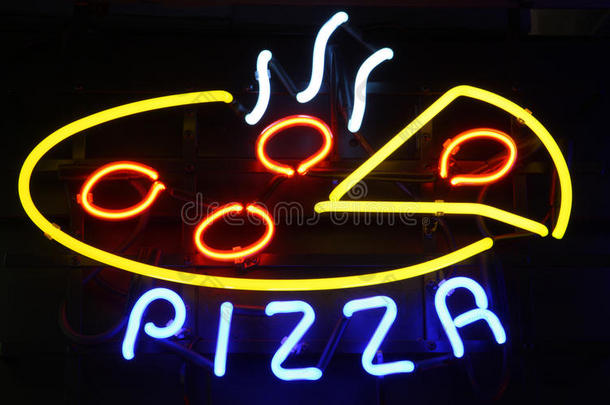 黑色霓虹披萨招牌