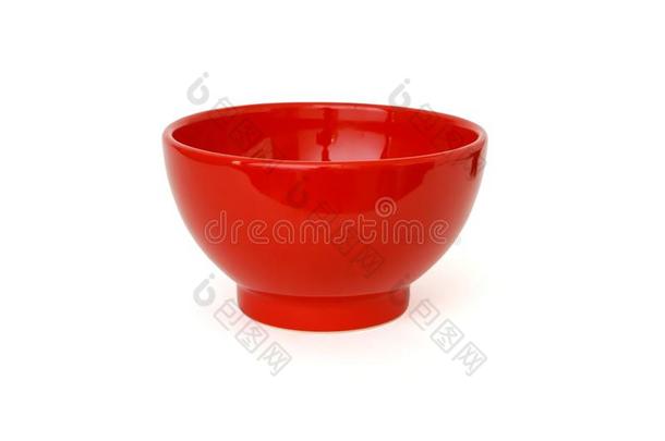 孤立的红瓷碗
