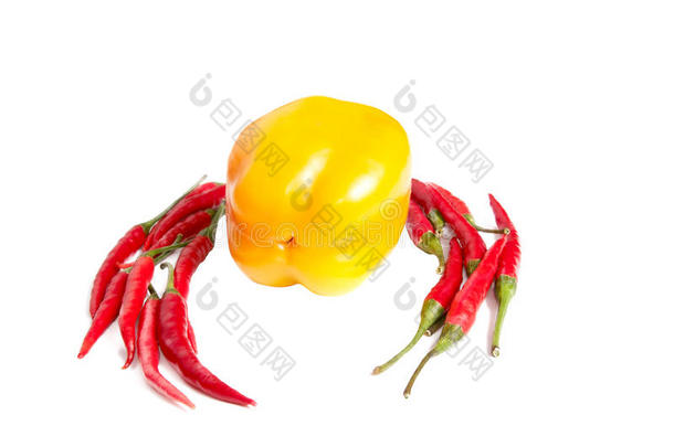 一黄一白的小红椒