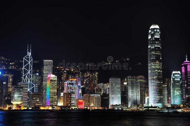 <strong>香<strong>港</strong>维多利亚港夜景</strong>，2009年