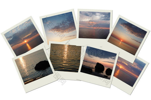 一堆日出日落的旅游照片