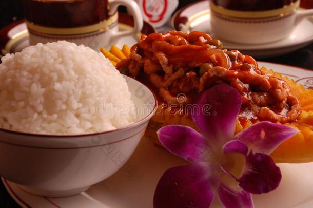 中国美食牛肉炒饭