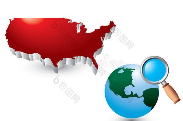 按美国图标列出的全球网络搜索