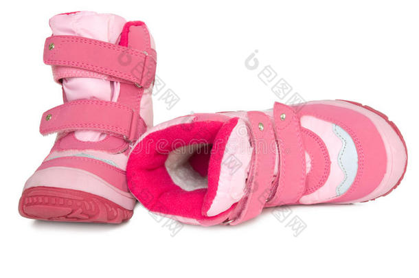 粉色儿童<strong>保暖</strong>靴。