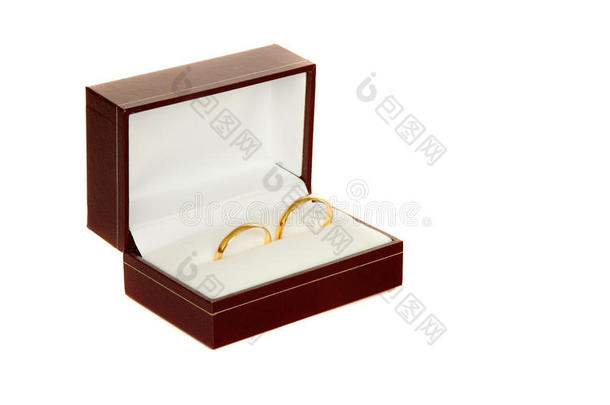 盒子里有两枚金结婚戒指