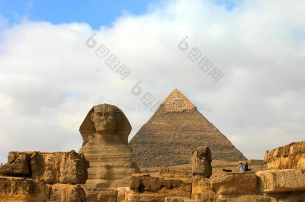 吉萨金字塔和狮身人面像。埃及。