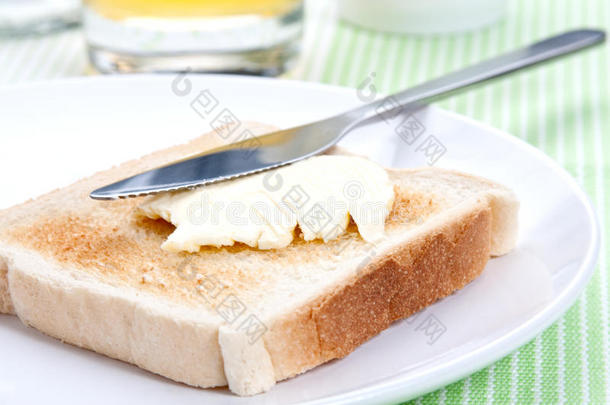 烤面包和黄油