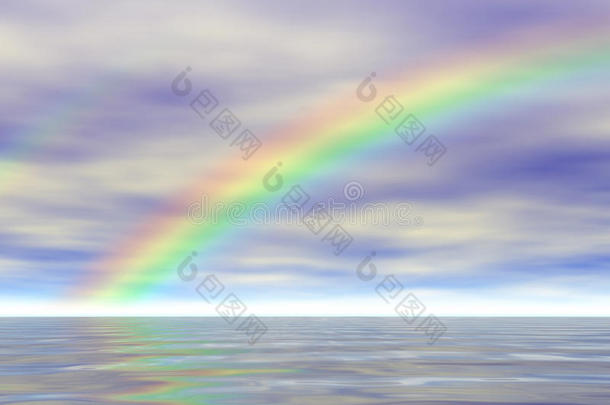 水上彩虹反射-三维图解