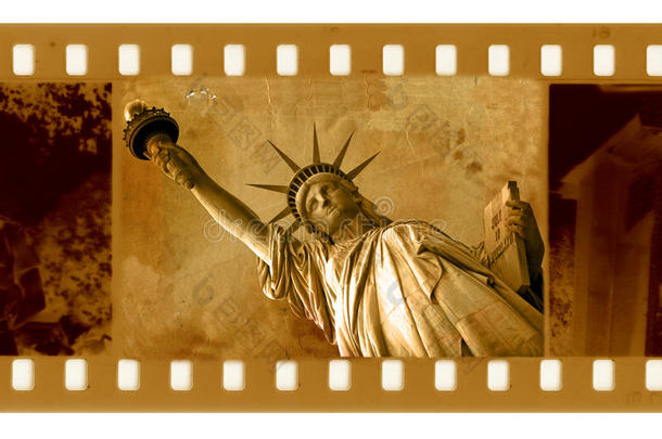 35mm框架，带纽约自由女神像
