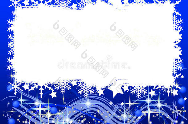 蓝色圣诞背景-文字空间