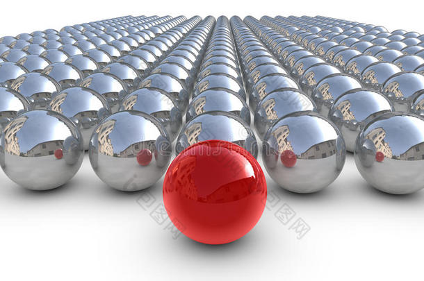 带球体的红色引线球体