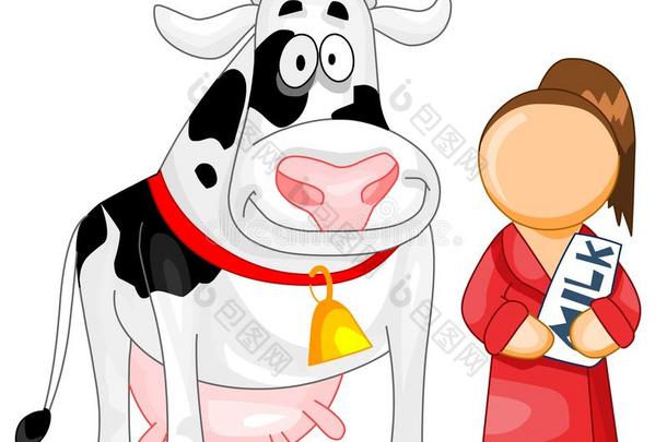 奶牛和挤奶工