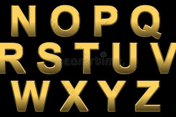 金色字母n-z