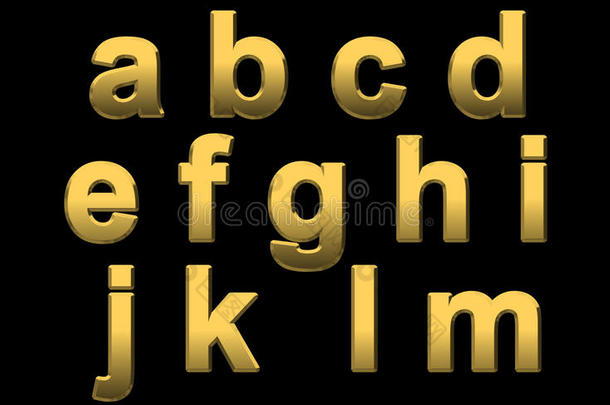 金色字母a-m