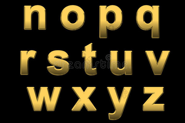 金色字母小写n-z