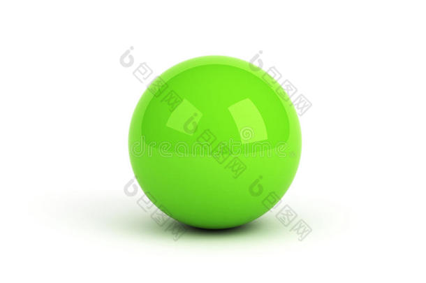 白底绿球