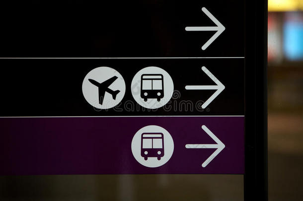 机场和巴士、旅行和飞机标志