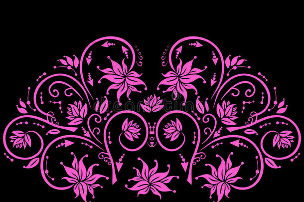 抽象粉色花卉装饰