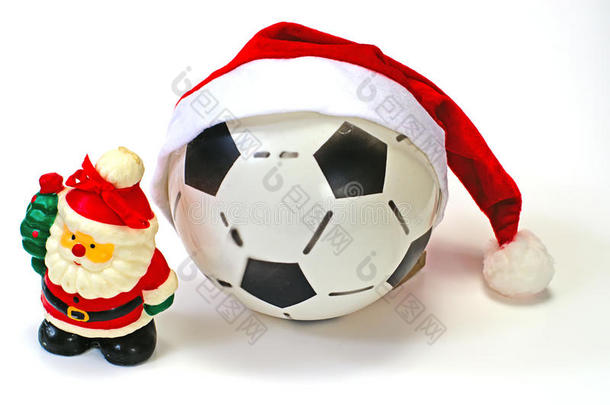 圣诞老人和白色足球