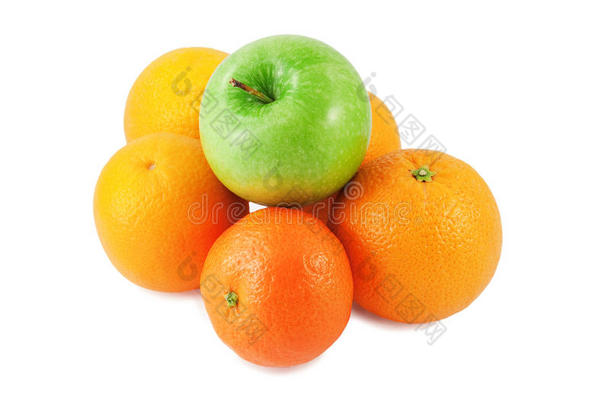橘子、青苹果和橘子