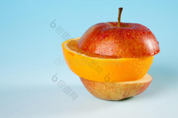 苹果柑橘丰富多彩的切差异