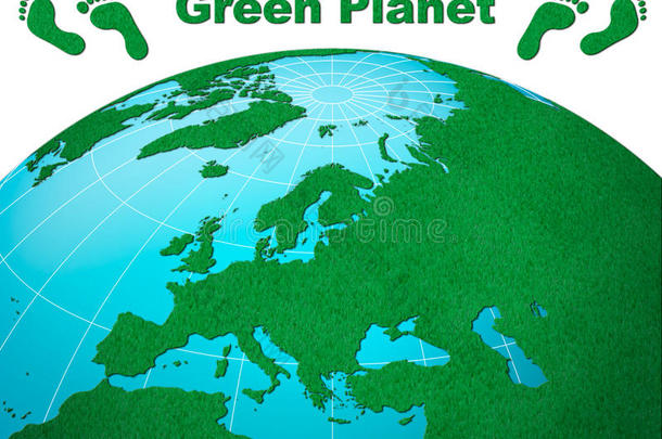 欧洲中心的绿色行星地球