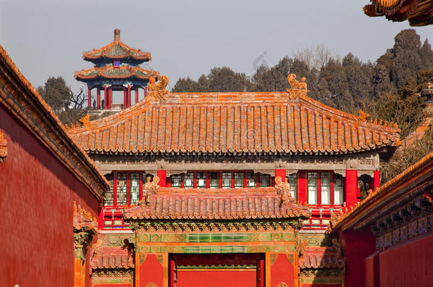北京紫禁城石门黄顶