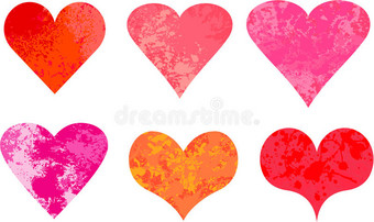 grunge valentine hearts矢量图片