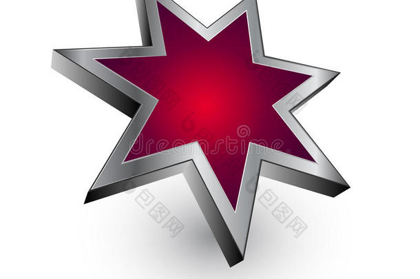 标志红色金属星-矢量
